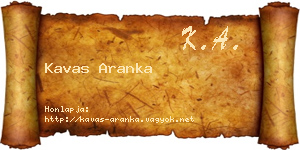 Kavas Aranka névjegykártya