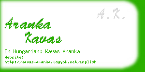 aranka kavas business card